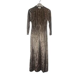 Carlye Vintage Leopard Print Velvet Maxi Dress